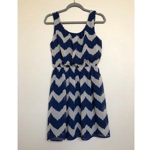 As U Wish Blue & Cream Dress